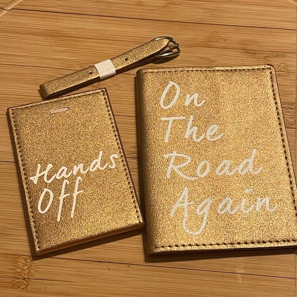 Rose Gold Travel Passport and Luggage Tag Set